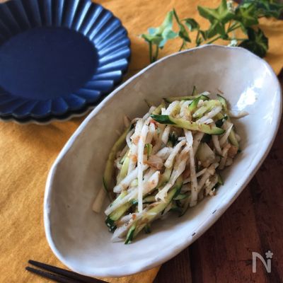 『5分で出来る』大根ときゅうりのおかかポン酢和え