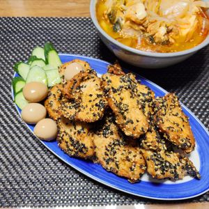 もんぶらん°・*:.。.☆の作ってみた!投稿(鶏むね肉で！プチプチごまチキン)