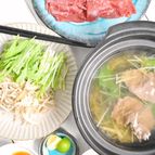牛蒡と水菜の牛しゃぶ鍋