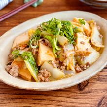 主菜にも副菜にも◎【白菜と厚揚げのコクうま炒め煮】