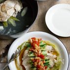 「鶏胸肉で蒸し鶏＆簡単ポン酢ソース」【STAUBレシピ】