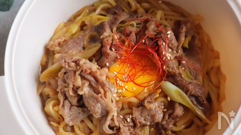 レンジで作る 牛すき焼きうどん By おおもと のりこ 大本紀子 レシピサイト Nadia ナディア プロの料理家のおいしいレシピ