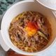 レンジで作る『牛すき焼きうどん』