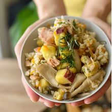 秋の味覚大集合！重ね煮ご飯🍠