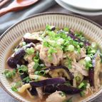 【なすと豚肉の旨ダレみぞれ炒め煮】おろしたっぷりのタレが絶品
