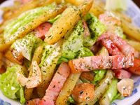 行列の定食屋さんの🍚のり塩じゃがバター野菜炒め定食🤩
