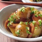 新じゃがと魚肉ソーセージの甘照り煮
