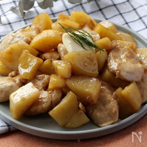 【10分で完成💛】ささみとじゃがいもの甘辛バター照り焼き