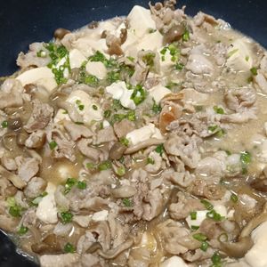 てつグラの作ってみた!投稿(ワンパン10分!【豚こま肉と豆腐のすき煮】ご飯すすむ甘辛味♩)