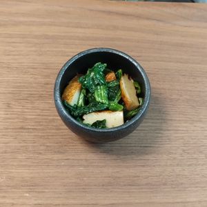 ゆの作ってみた!投稿(小松菜としめじ、ちくわの柚子胡椒ポン和え♪レンジで簡単副菜！)