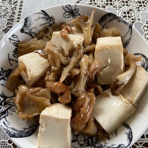 万福の作ってみた!投稿(ワンパン10分！【豚こま肉と豆腐のすき煮】ご飯すすむ甘辛味♩)