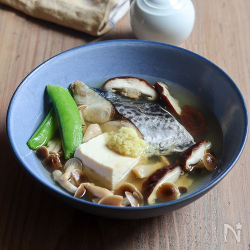 1人分を電子レンジで【豆腐と魚のちり蒸し】白だしだけで絶品♪