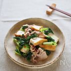 小松菜と豚薄切り肉の炒め煮