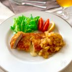 少ない油♪ミルフィーユチーズカツレツ♡りんごのコンポート添え