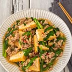 ご飯がすすむ！厚揚げとニラの甘辛そぼろあん