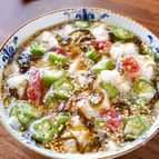 【長いもとオクラの梅もずく】和えるだけ！つるんと爽やか♩