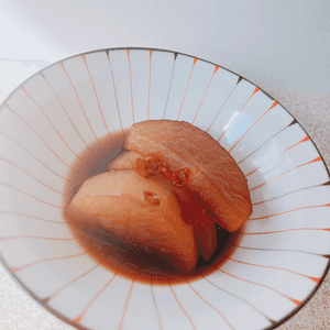 あーちゃん·͜· ♡の作ってみた!投稿(味染み♡ジュワ～っと美味しい♪『大根の煮物』)