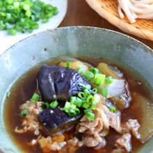 そうめん泥棒！ナスと豚肉のつるしこ