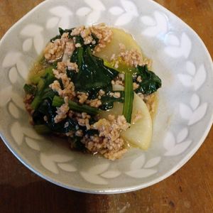907307の作ってみた!投稿(【そぼろ大根とほうれん草のとろみ煮】ほっこりおかず♡)