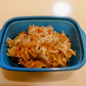 にゃんこさん🐱の作ってみた!投稿(レンジで3分【キャベツとえのきの梅おかか和え】旨うまやみつき)