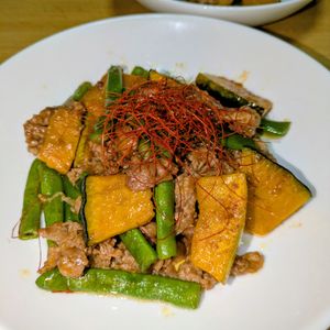 joe sanの作ってみた!投稿(いんげんとかぼちゃと牛肉の中華炒め)