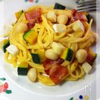 カマンベールとかぼちゃのナッツパスタ