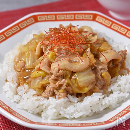 【豚ばら白菜の中華丼】10分でガッツリあんかけ丼