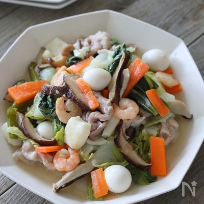 レンジで簡単！油不使用！【ヘルシー八宝菜】