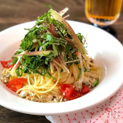 超時短！あさりとトマトと薬味の冷製パスタ