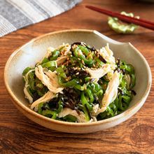 レンジで簡単♪あと一品に【ピーマンとささみの塩昆布ナムル】