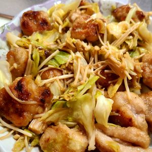 みー助の作ってみた!投稿(ワンパンで簡単!鶏肉とキャベツのポン酢照り焼き【重ねて放置】)
