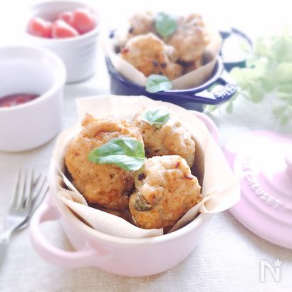 冷凍してお弁当にも♪揚げないチキンナゲット♪