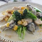 カキとブロッコリーの豆乳スープ