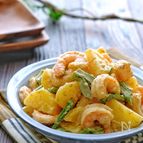 じゃがいもとオクラとむき海老のごまぽんマヨサラダ