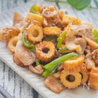 【豚肉とちくわのきんぴら】10分で簡単豚こまレシピ！