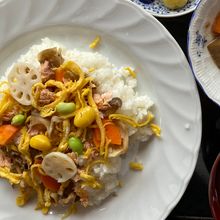 甘酒のすし飯で、秋の吹き寄せちらし寿司