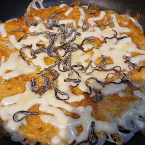 Shizuの作ってみた!投稿(れんこんとふじっ子（塩昆布）のピザ風カリカリダブルチーズ焼き)