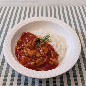 𝔂𝓾𝓶𝓲🍓の作ってみた!投稿(豚こまと舞茸のヘルシーハヤシライス)