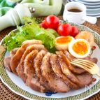 【レンジで簡単！肉汁ジューシーやわらかみそ焼豚&味玉】