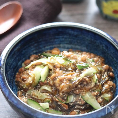 【もずくと納豆の梅和え】めちゃめちゃ美味しい♪栄養たっぷり!