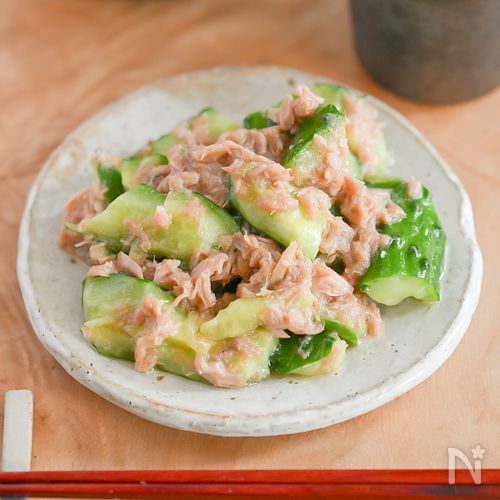 少ない材料で作れる！ツナ缶ときゅうりのポン酢和え