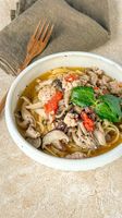ワンパン！味付けこれだけ！ひき肉ときのこの鶏だしスープパスタ