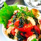 【レンジでザクザクトマトと鶏の中華サラダ】汁まで飲み干す
