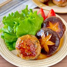 しいたけの肉詰め・バター醤油照り焼き