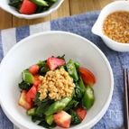 【旬おかず】納豆ドレッシングで食べる！モロヘイヤのサラダ