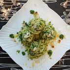 葉玉ねぎの青い部分でペスト・ジェノヴェーゼ風