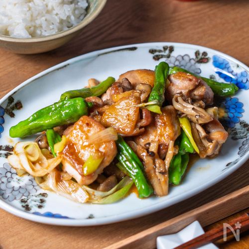 【鶏肉とししとうのみそ柚子こしょう炒め】ちょっと変化♪