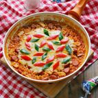 チーズとウィンナーのクリスマスパエリア