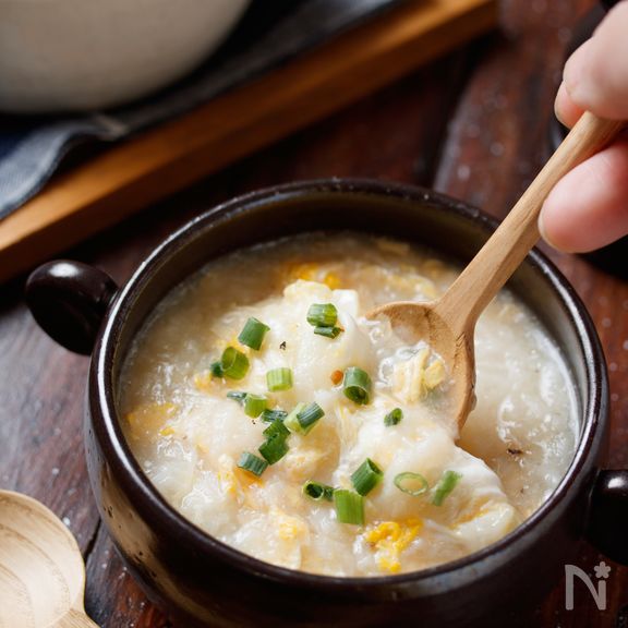 長いものとろとろ♡中華たまごスープ【#とろみづけ不要】