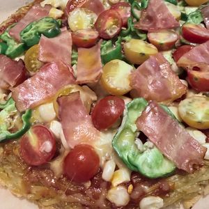 紫陽花の作ってみた!投稿(フライパンで簡単！生地いらず♪【ポテトピザ】)